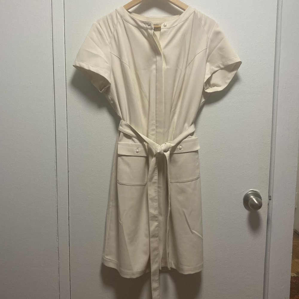 Talbots 14WP Petite Ivory short sleeve dress